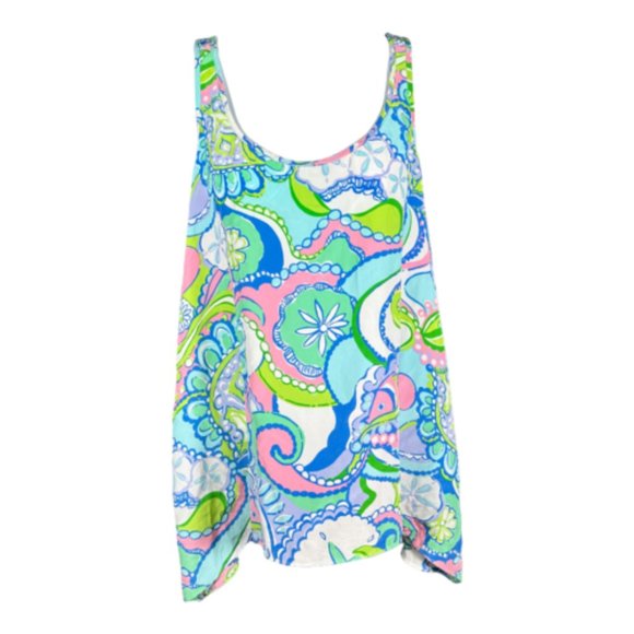 Lilly Pulitzer Tops - Lilly Pulitzer Multicolor Paisley Tank Top - Blue, Pink, Green